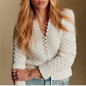 ISO Sezane White Crochet Cardigan